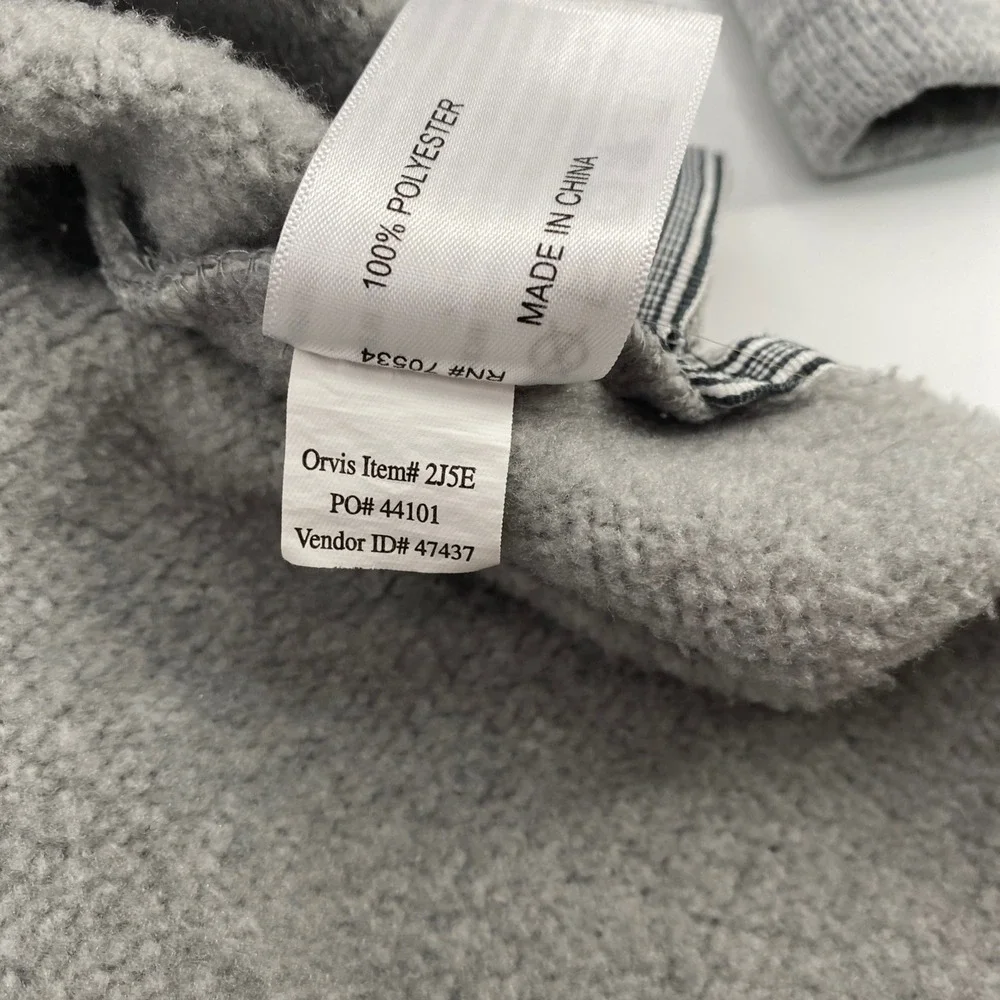 Orvis Quarter 1/4 Zip Fleece Mens Large Gray Purple Fair Isle Geometric Pullover